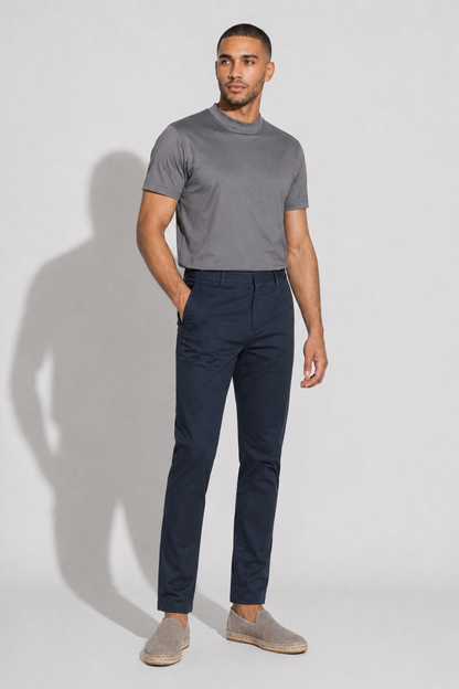 Stretch Twill Trousers — Navy — Stretch twill trousers