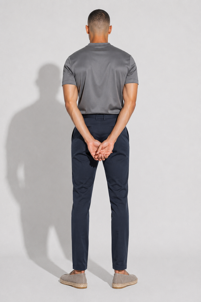 Stretch Twill Trousers — Navy — Stretch twill trousers