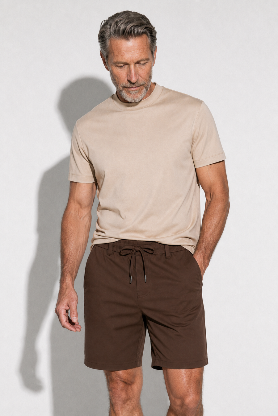 Drawstring Shorts — Brown — Shorts