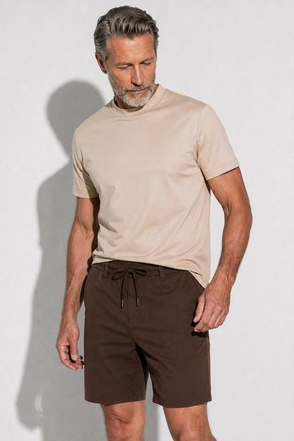 Drawstring Shorts — Brown — Shorts
