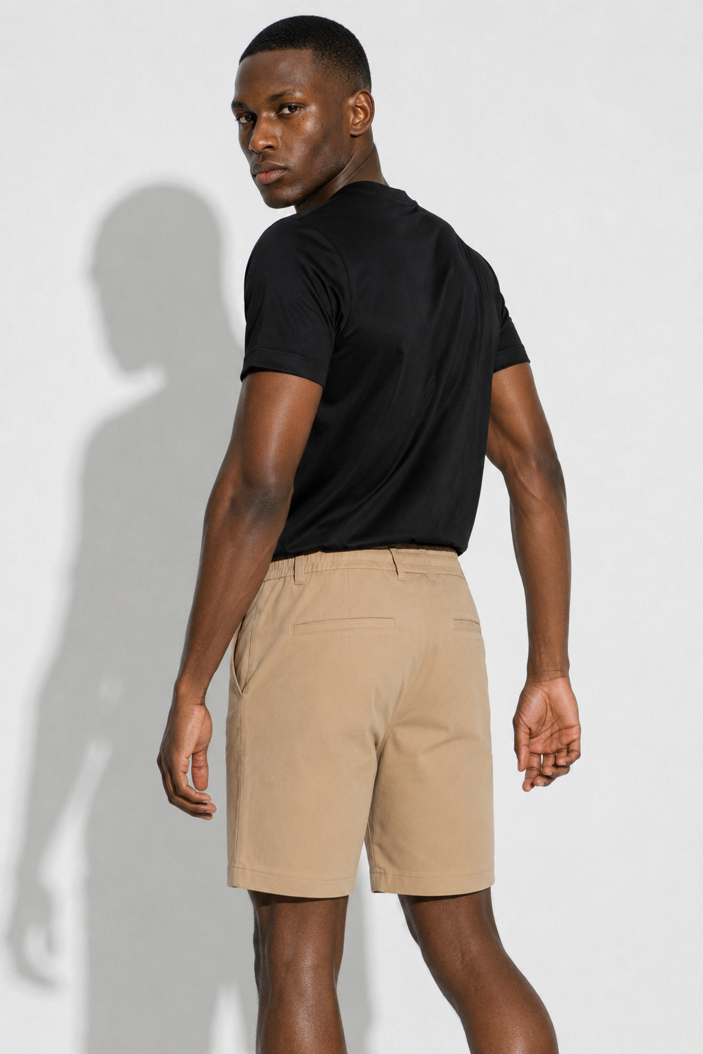 Drawstring Shorts — Beige — Shorts