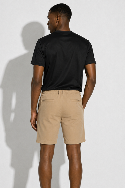 Drawstring Shorts — Beige — Shorts