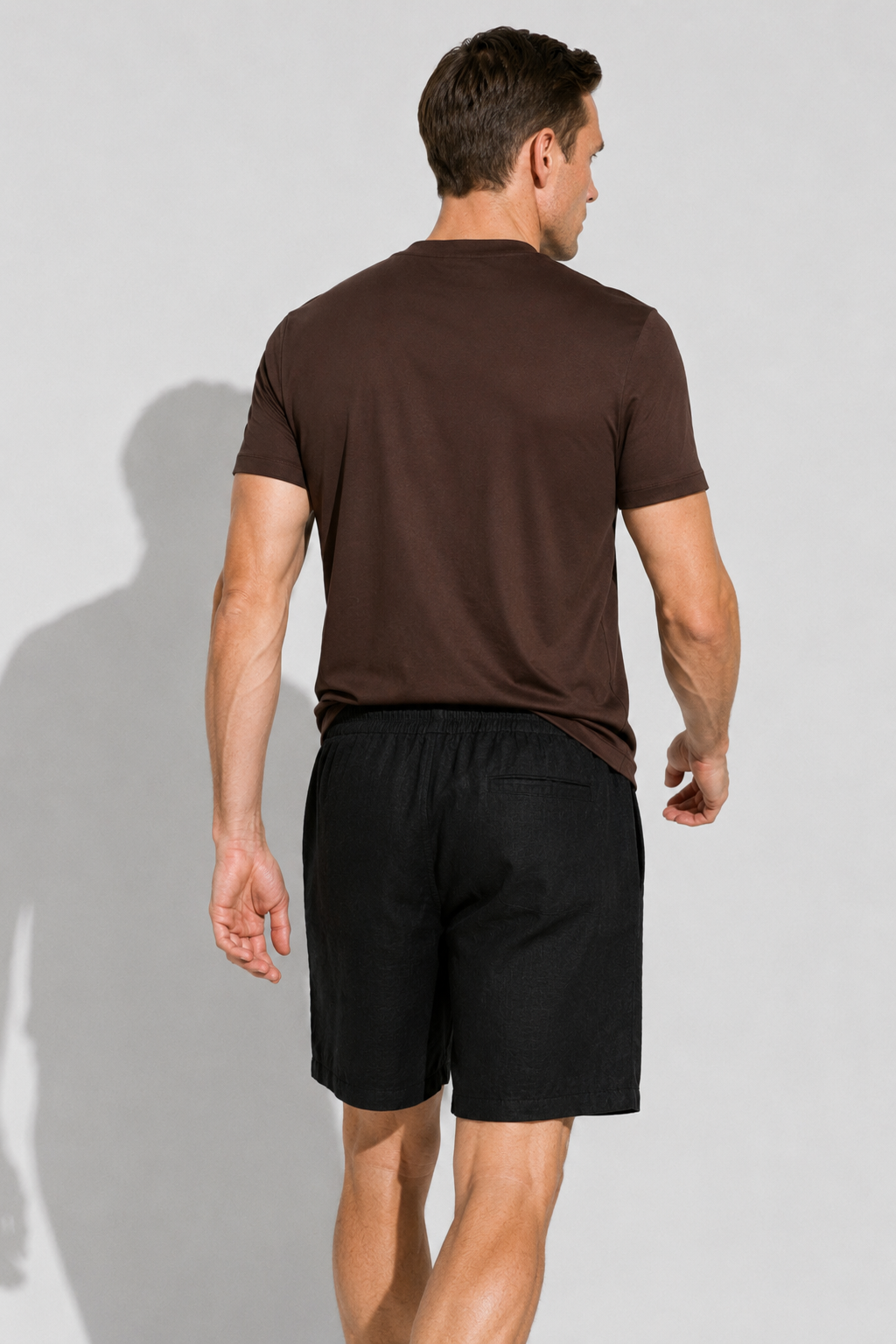Linen Bermuda Shorts — Black — Linen Shorts