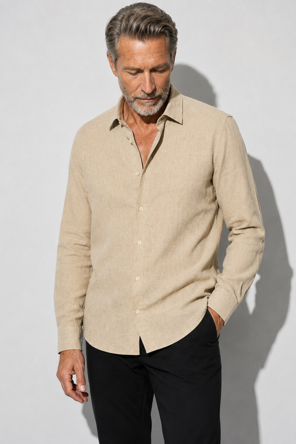 Linen Shirt — Beige — Linen Shirts