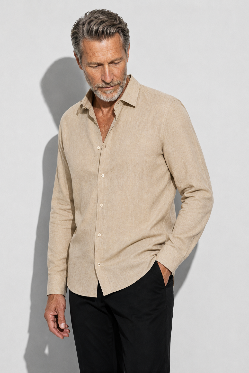 Linen Shirt — Beige — Linen Shirts
