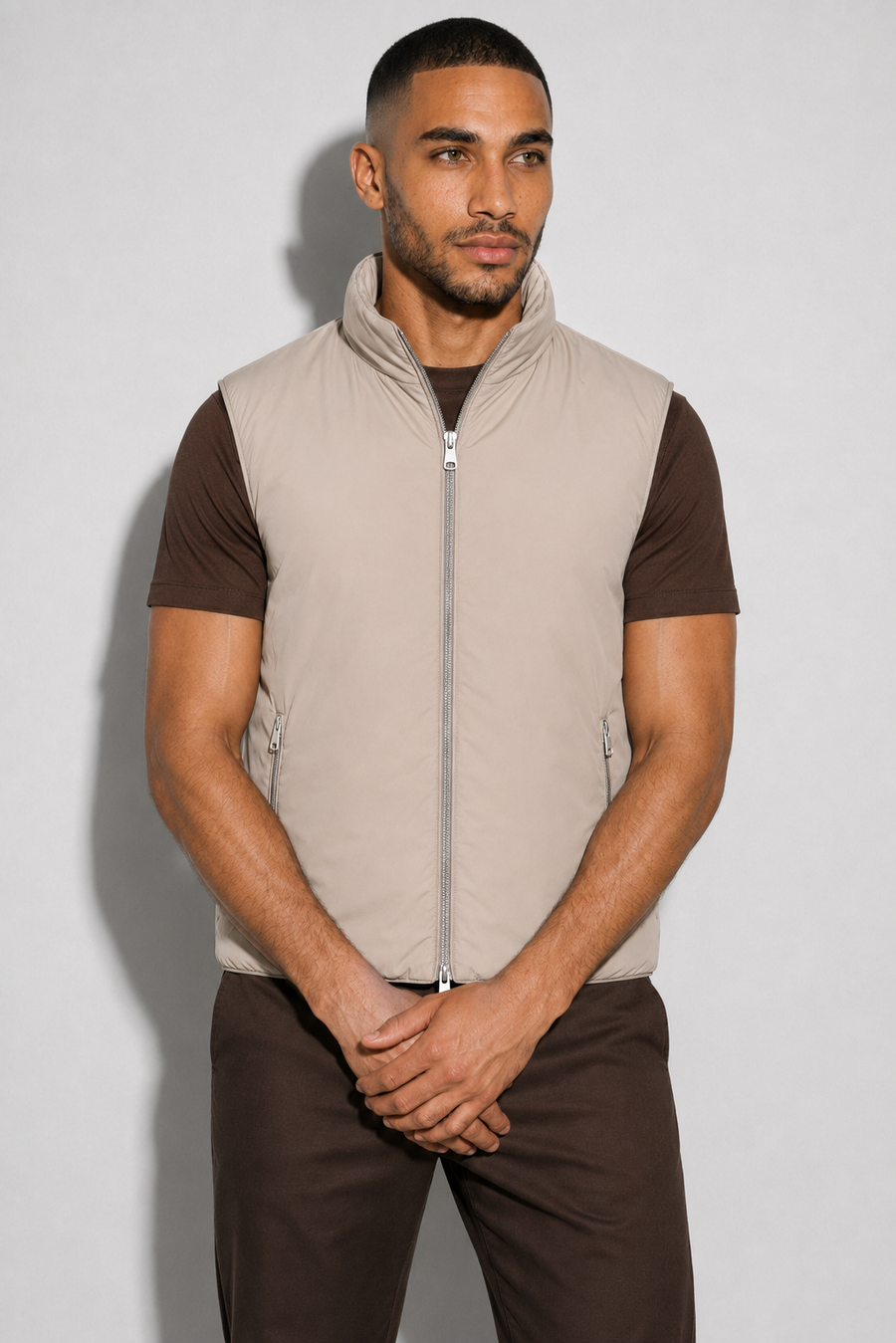 Reversible Padded Gilet — Beige — Heavyweight Reversible Bodywarmers