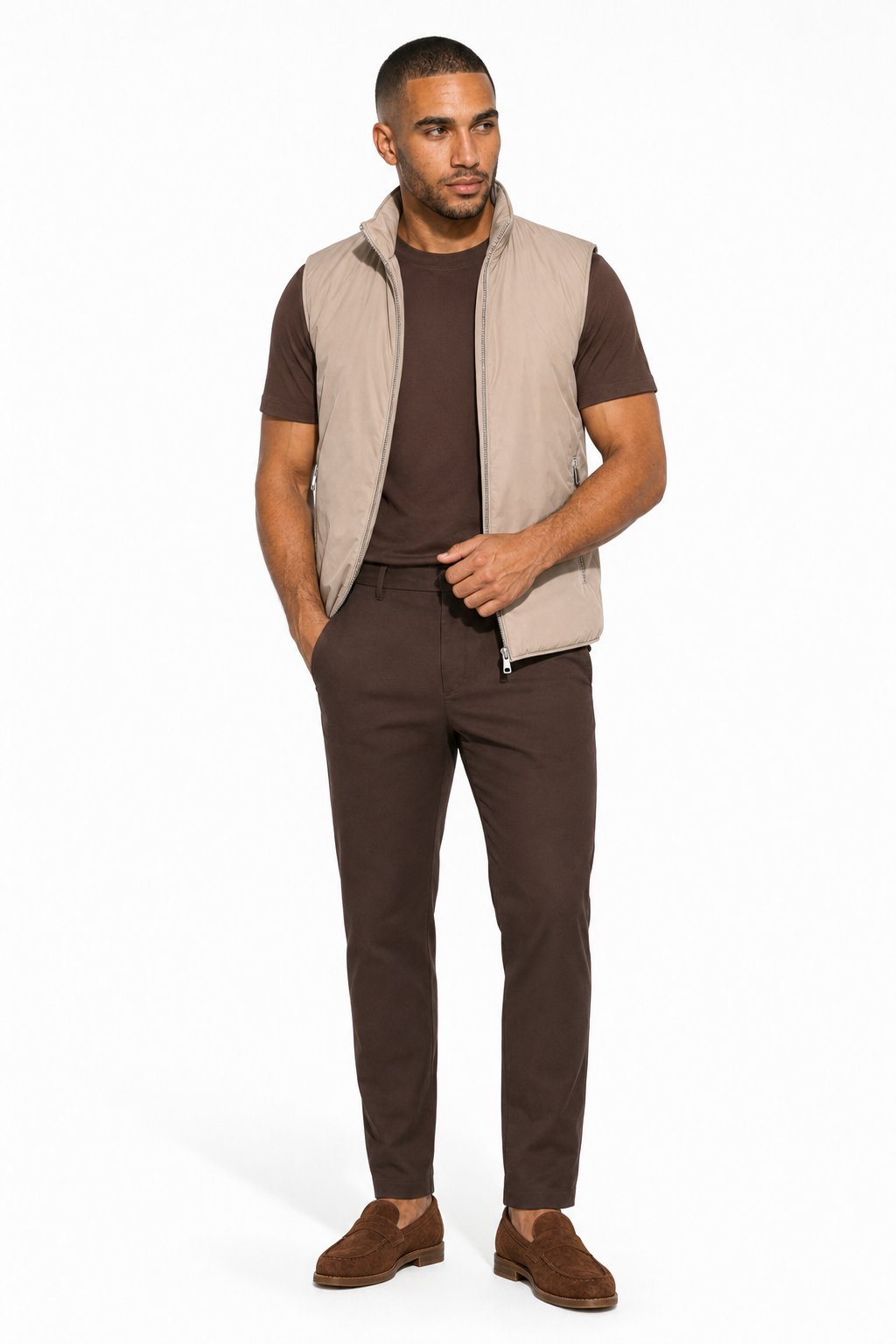 Reversible Padded Gilet — Beige — Heavyweight Reversible Bodywarmers