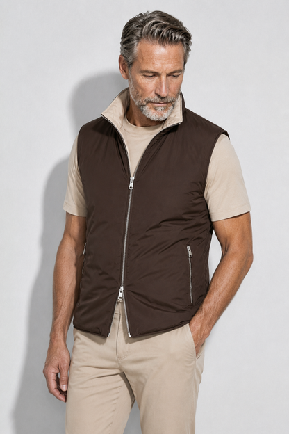 Reversible Padded Gilet — Brown — Heavyweight Reversible Bodywarmers