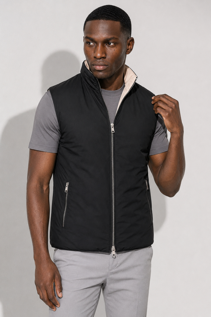 Reversible Padded Gilet — Black — Heavyweight Reversible Bodywarmers