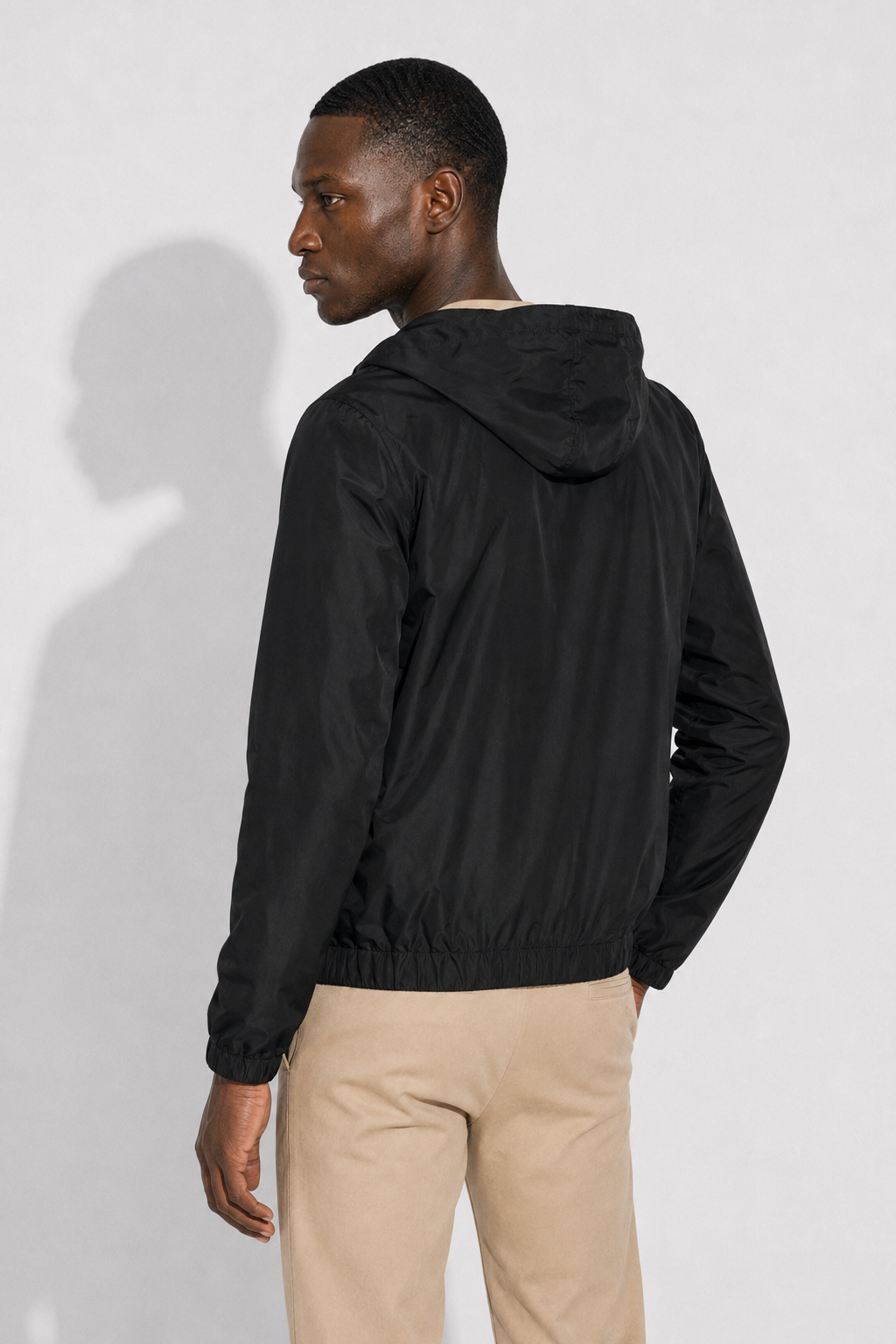 Hooded Windbreaker — Black — Hooded Jackets
