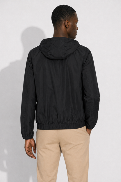 Hooded Windbreaker — Black — Hooded Jackets