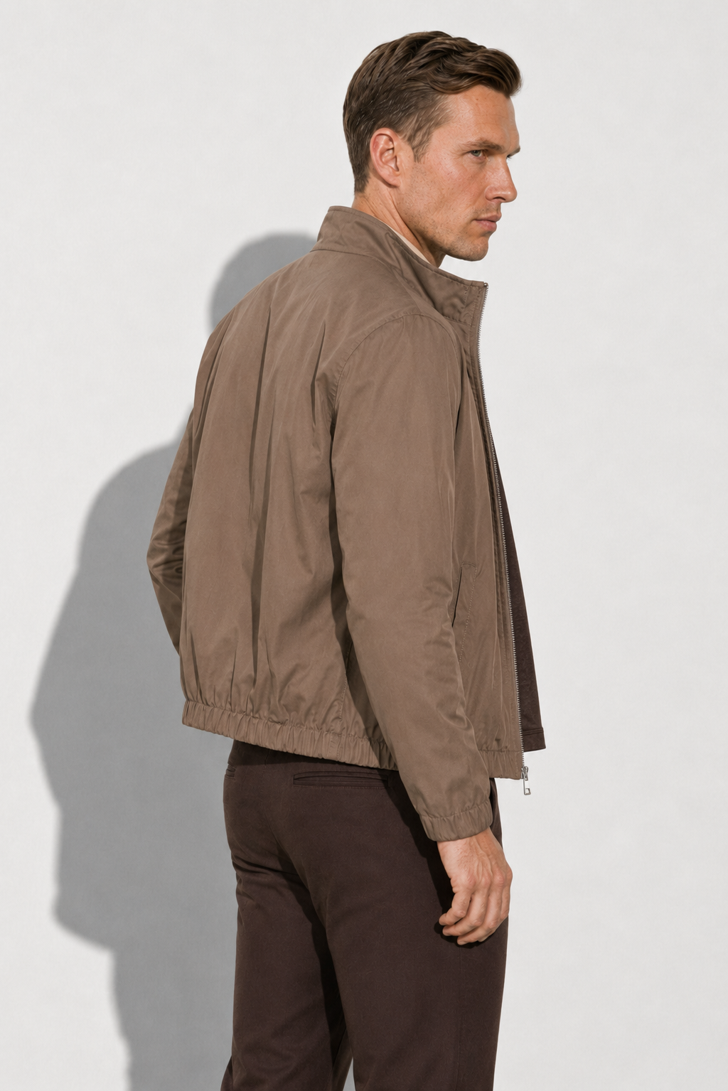 Stretch Twill Jacket — Taupe — Jackets