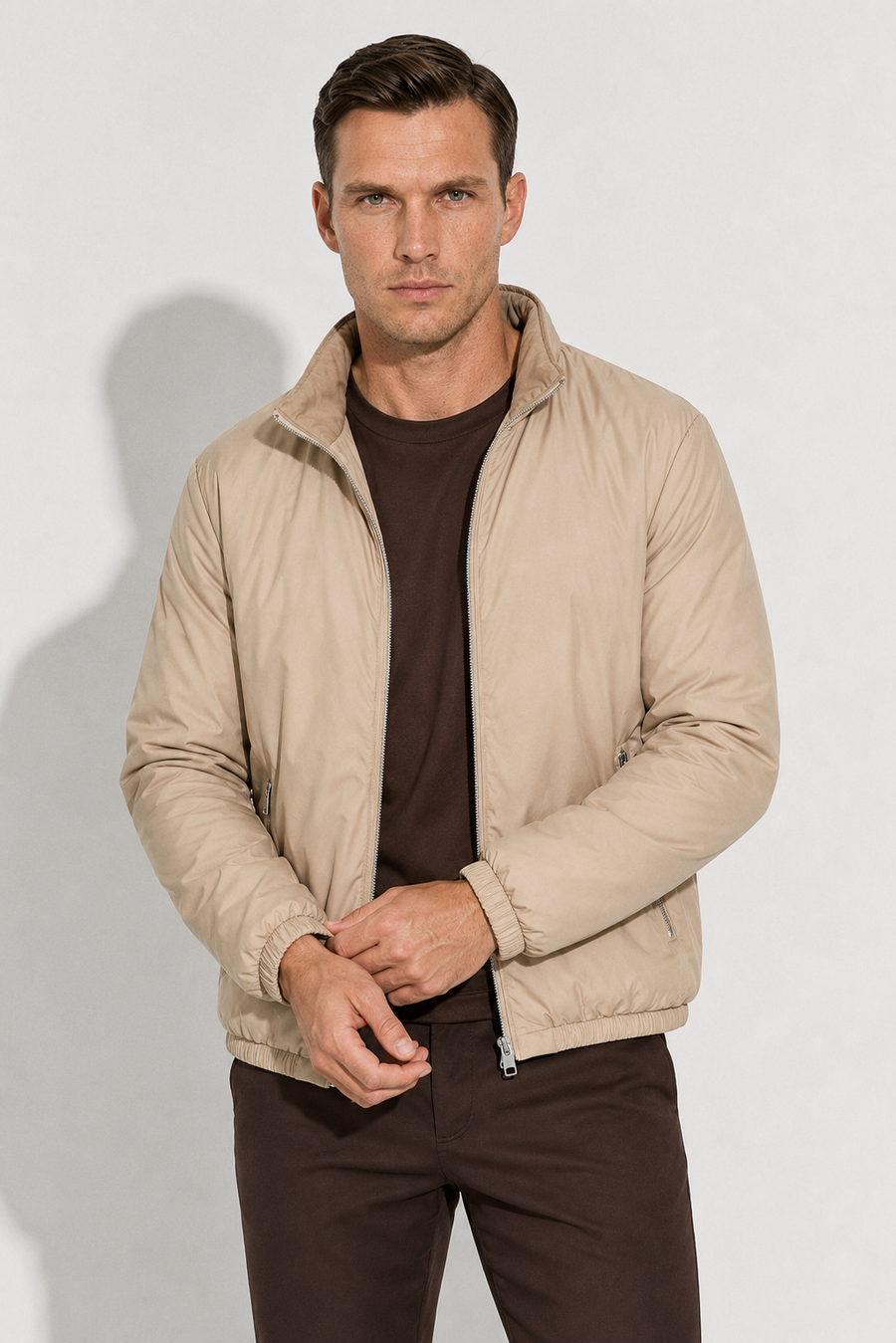 Reversible Puffer Jacket — Beige — Reversible Puffer Jackets