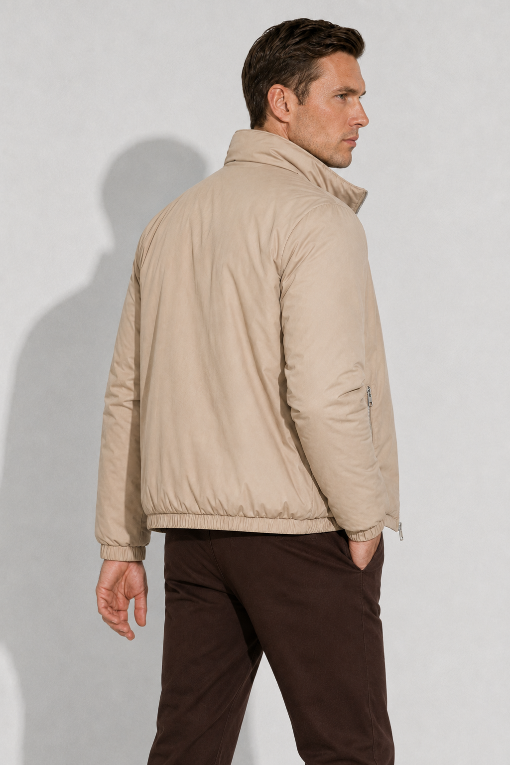 Reversible Puffer Jacket — Beige — Reversible Puffer Jackets