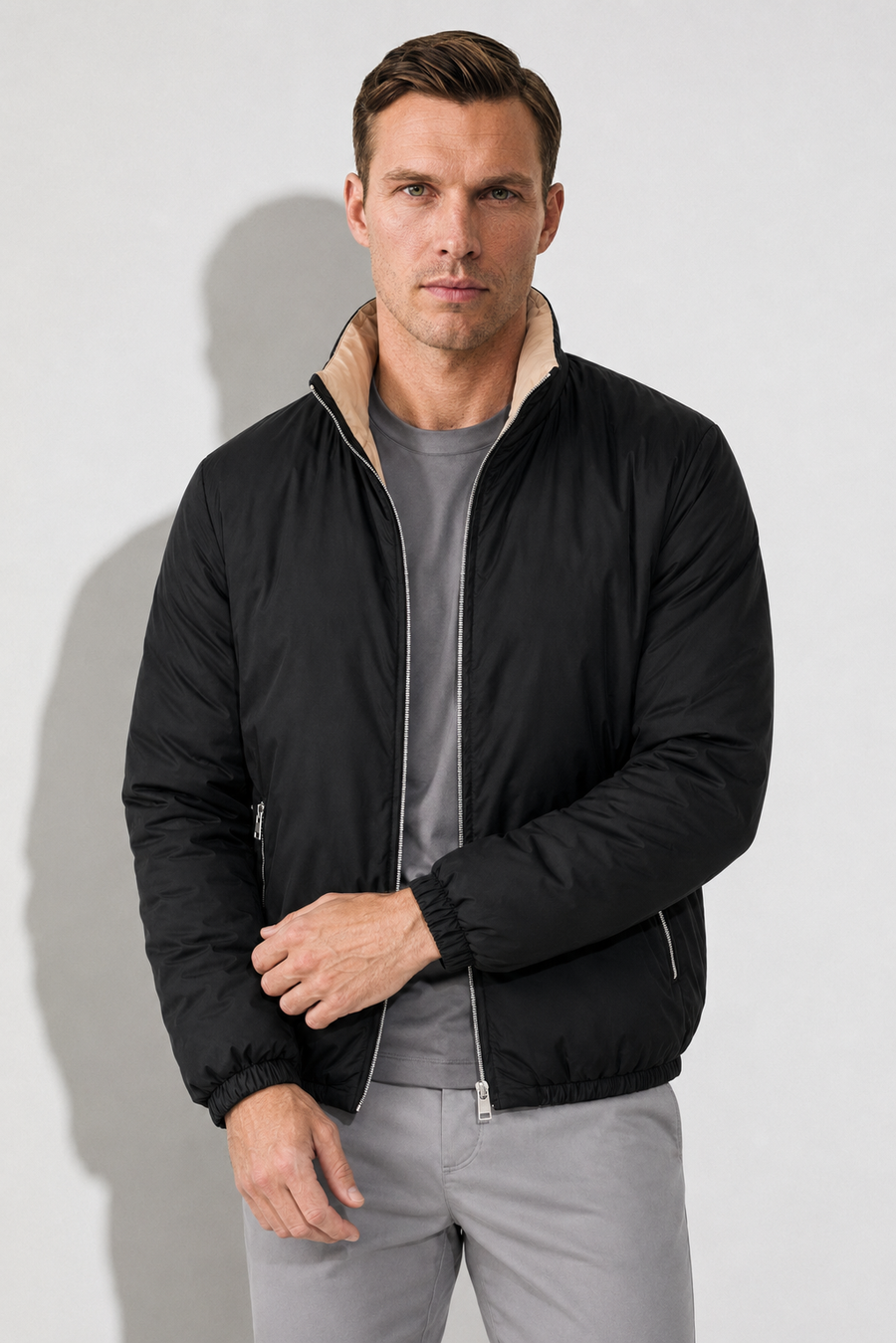 Reversible Puffer Jacket — Black — Reversible Puffer Jackets