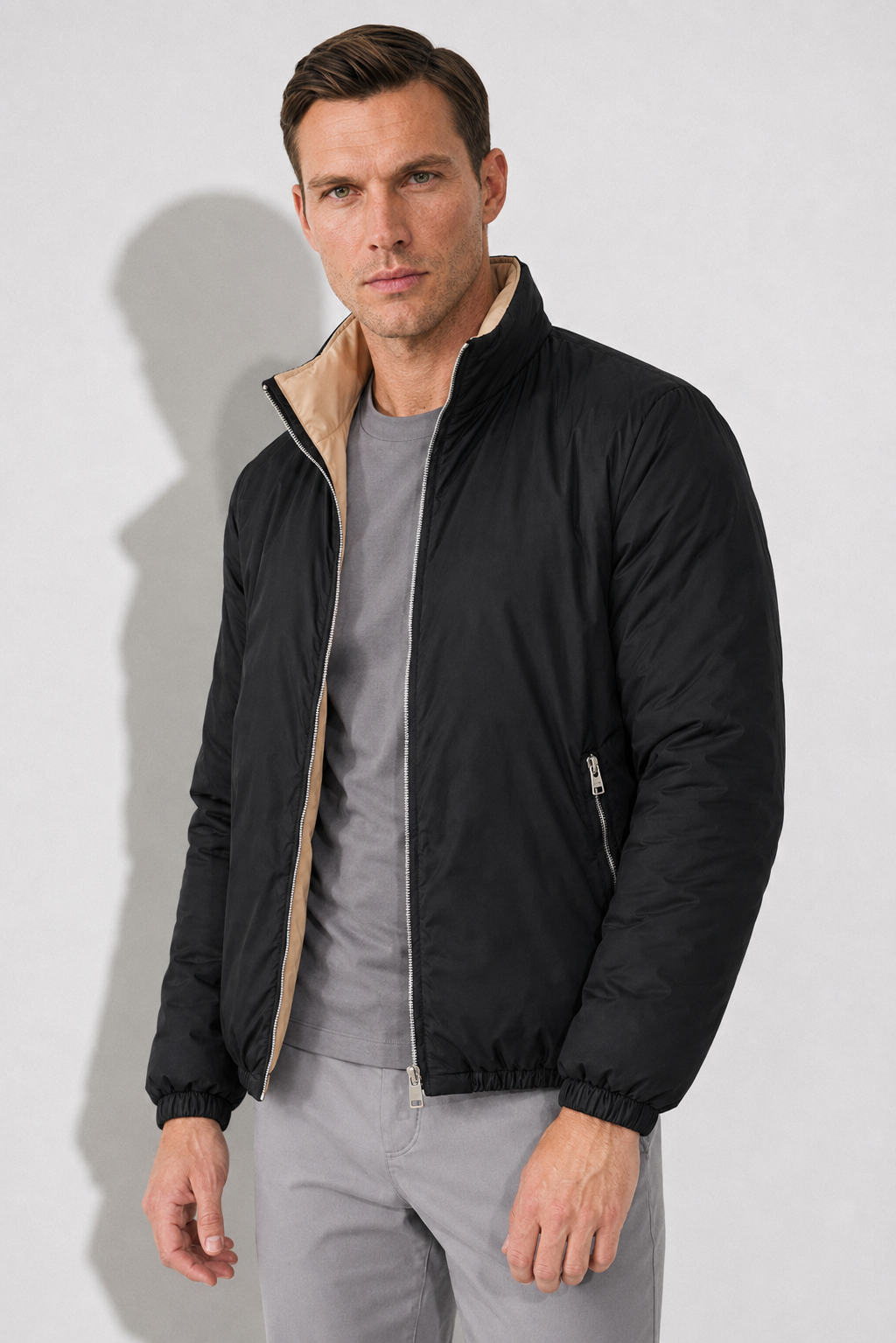 Reversible Puffer Jacket — Black — Reversible Puffer Jackets