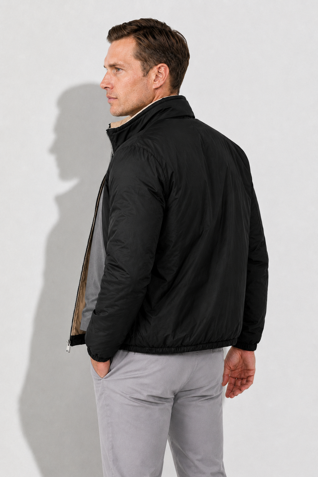 Reversible Puffer Jacket — Black — Reversible Puffer Jackets