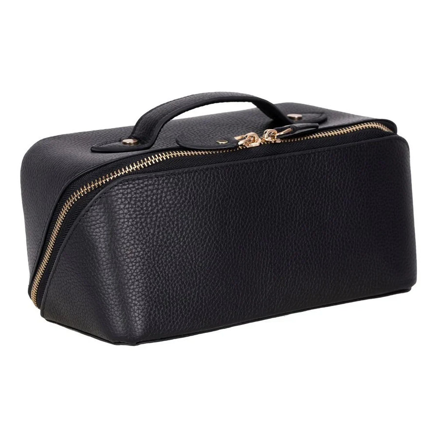 Leather Make-up Bag in Blackout