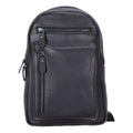 Leather Crossbody Bag in Pebble Black