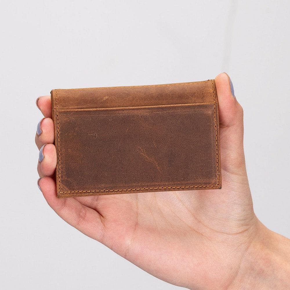 Leather Card Holder in Tan Brown