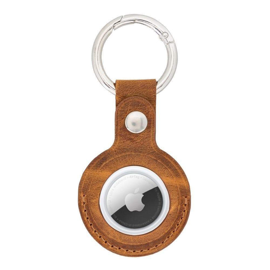Leather Keyring in Moccasin