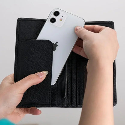 Leather Wallet in Light Gray