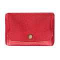 Leather Card Holder in Crimson