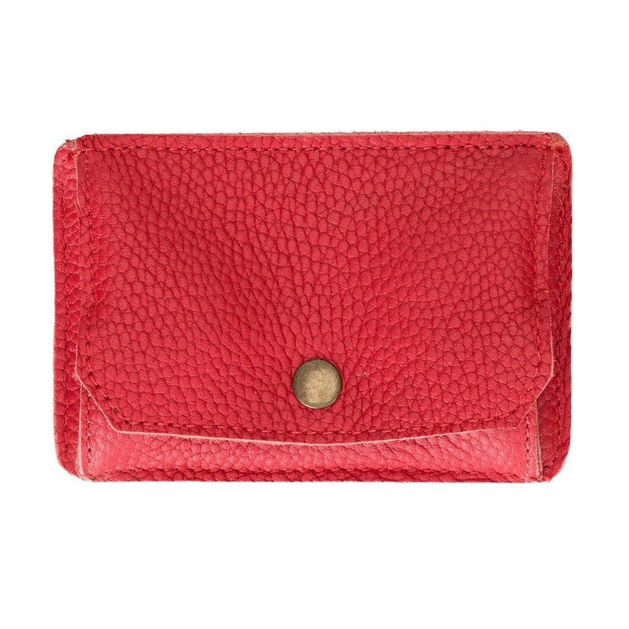 Leather Card Holder in Crimson