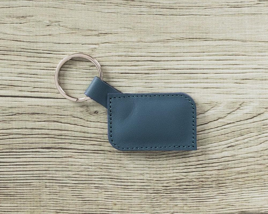 Leather Keyring in Blue