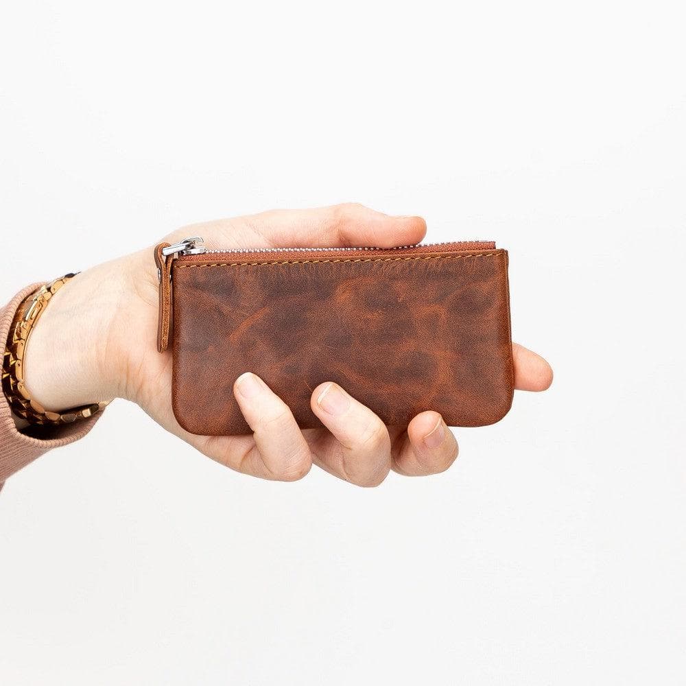 Leather Card Holder in Coffee Brown