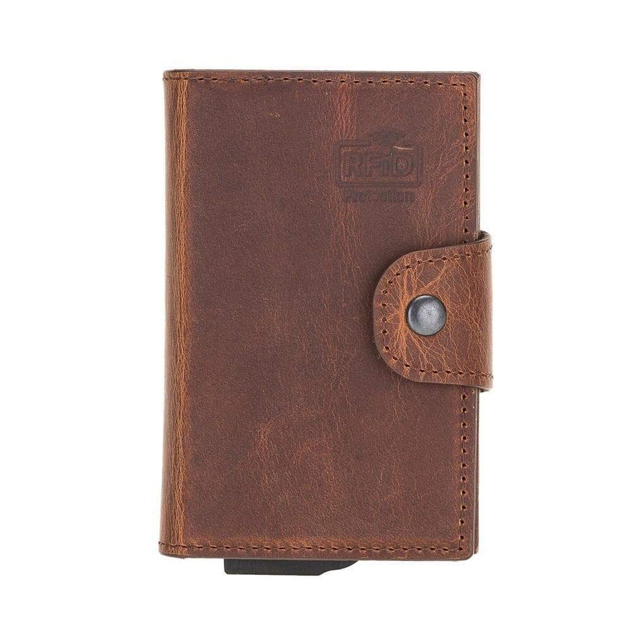 Leather Card Holder in Tan Brown