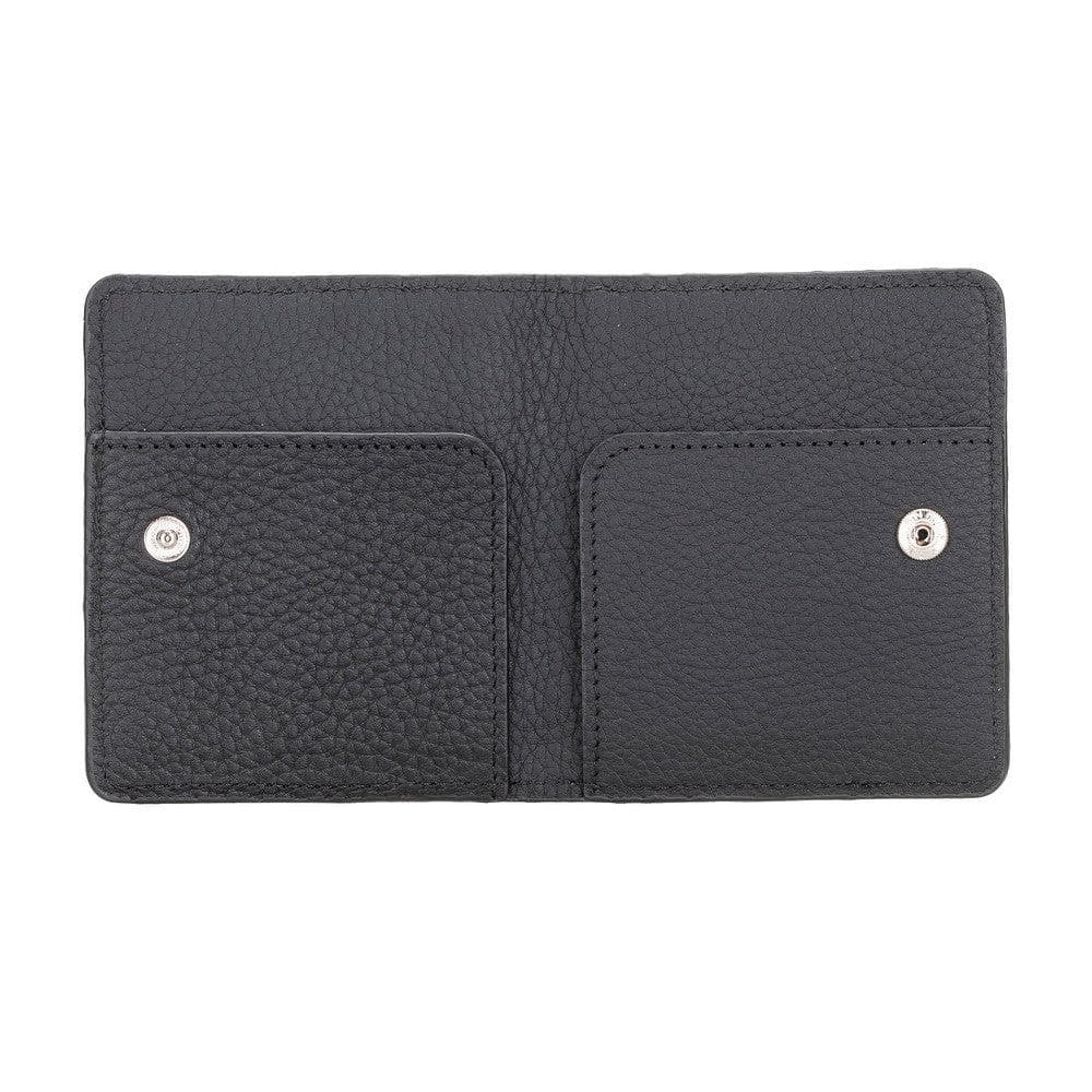 Leather Wallet in Stone Black