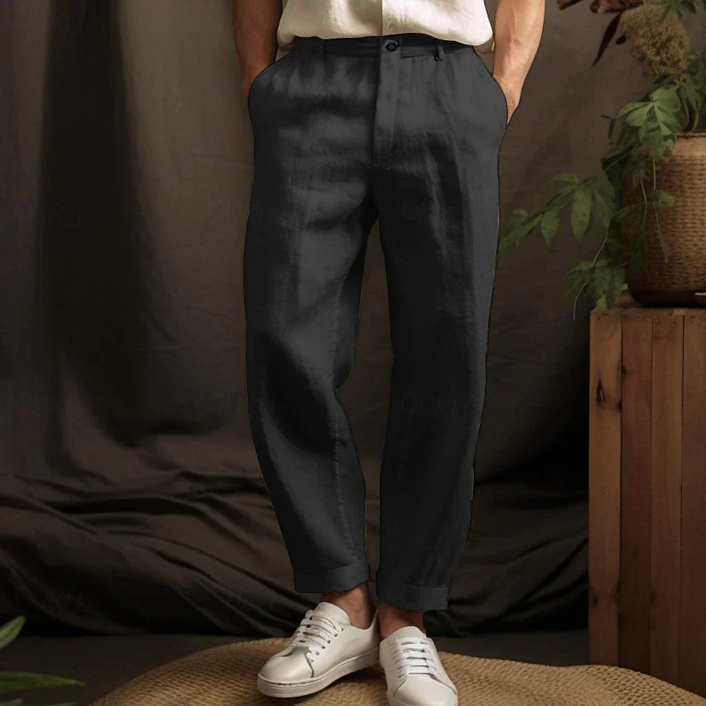 Men's Summer Linen Trousers - back view | SAINT DOR