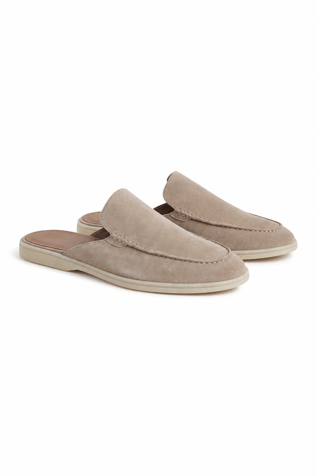 Suede Mule — Beige — Mules