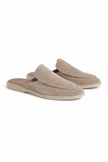Suede Mule — Beige — Mules