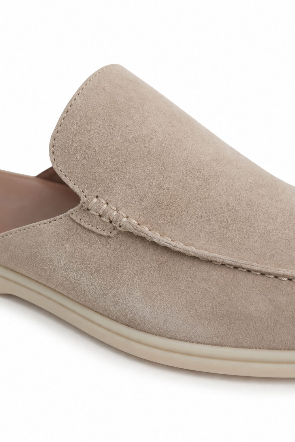 Suede Mule — Beige — Mules