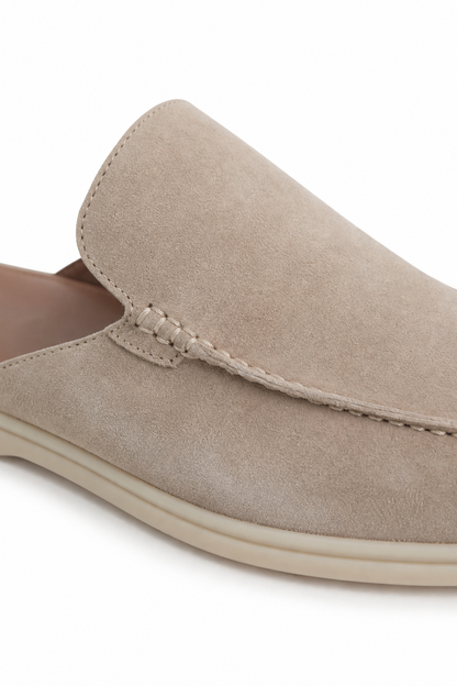 Suede Mule — Beige — Mules