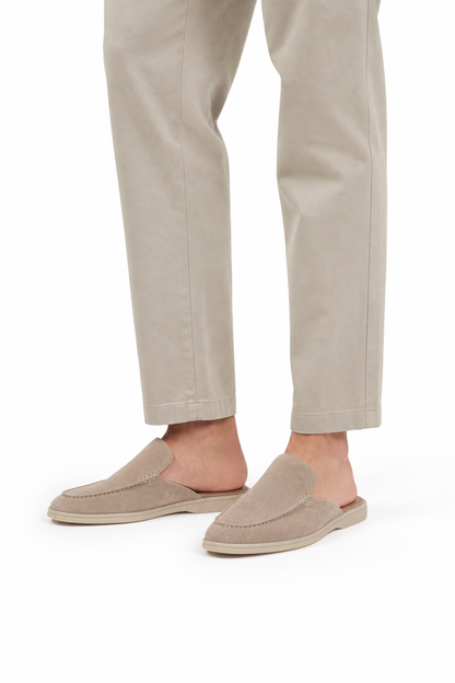 Suede Mule — Beige — Mules