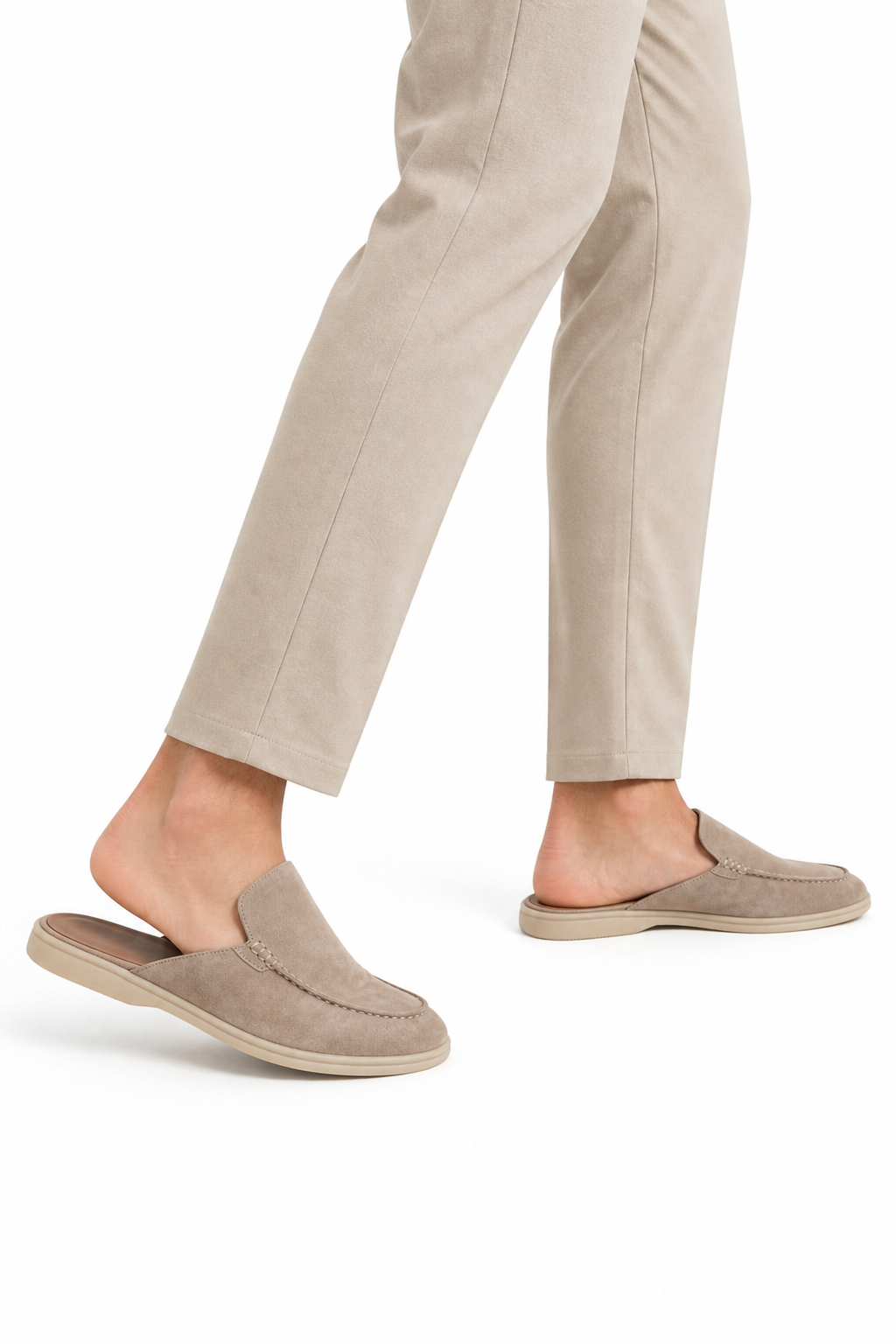Suede Mule — Beige — Mules
