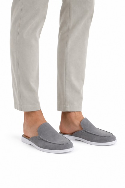 Suede Mule — Grey — Mules