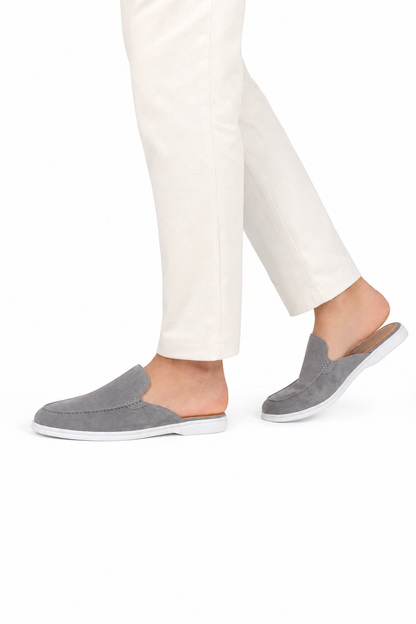 Suede Mule — Grey — Mules