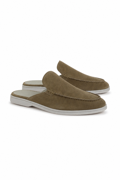Suede Mule — Olive — Mules