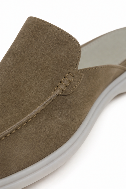 Suede Mule — Olive — Mules
