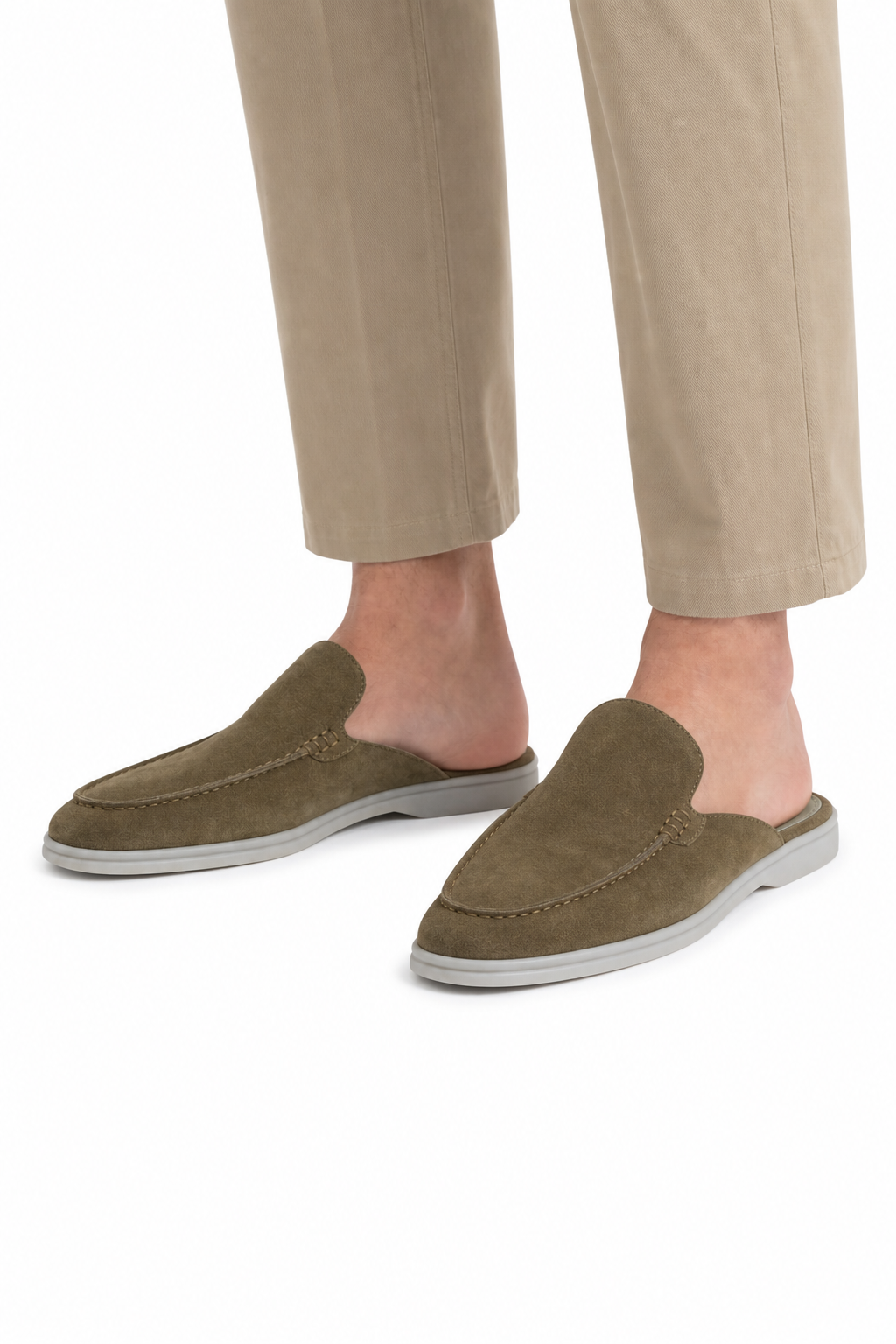 Suede Mule — Olive — Mules