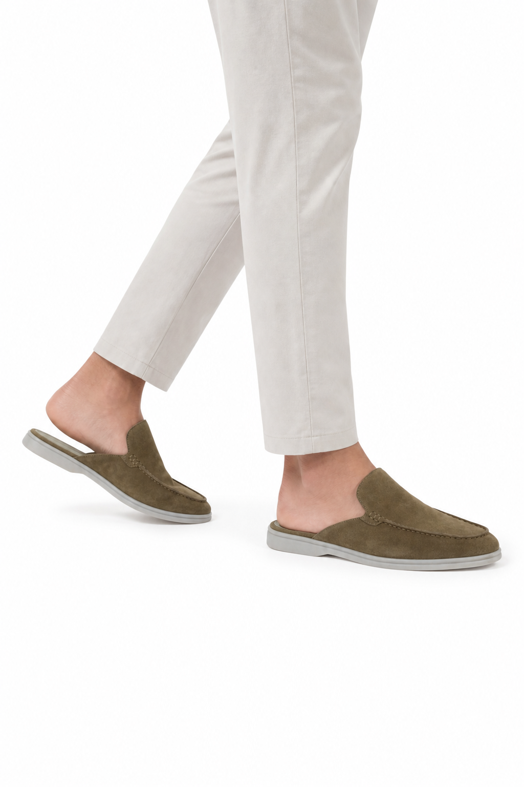 Suede Mule — Olive — Mules