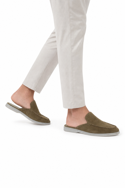 Suede Mule — Olive — Mules