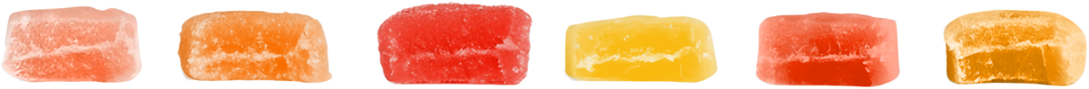 Norda Energy Gummies up close in peach, orange and mango tones