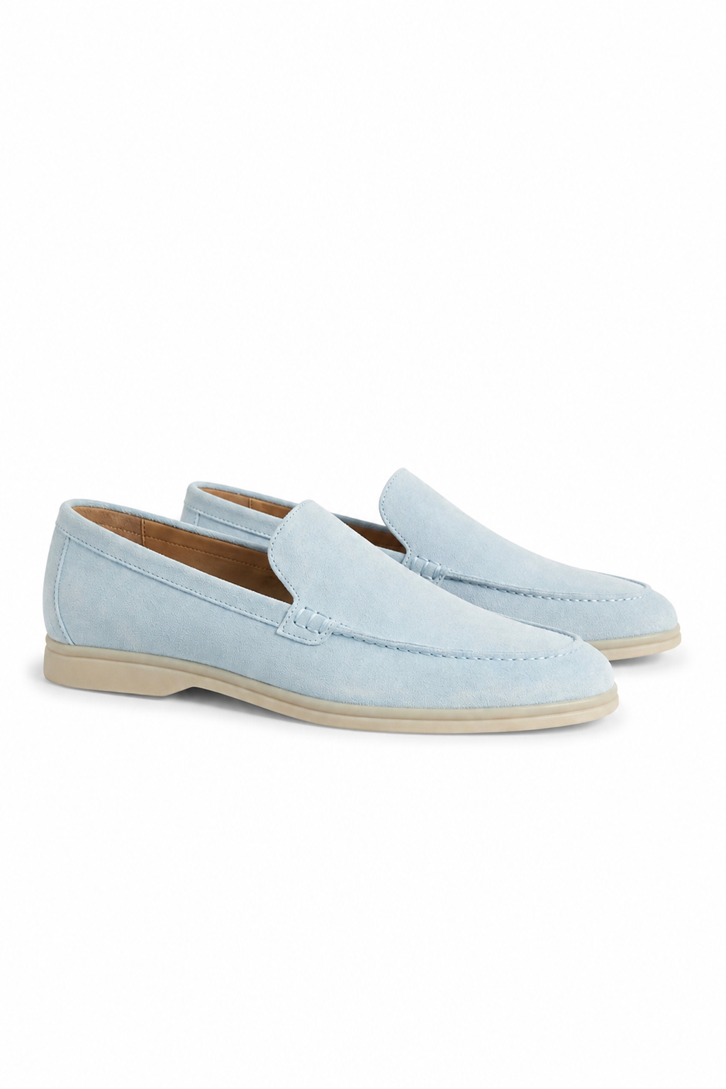 Suede Loafer — Light Blue — Loafers