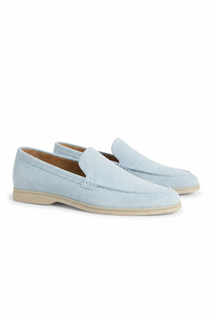 Suede Loafer — Light Blue — Loafers