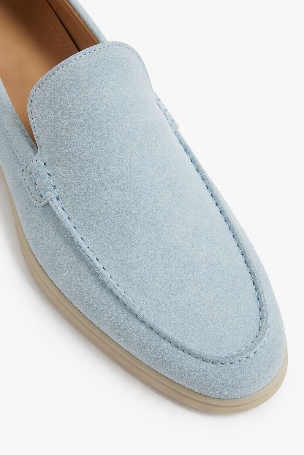 Suede Loafer — Light Blue — Loafers